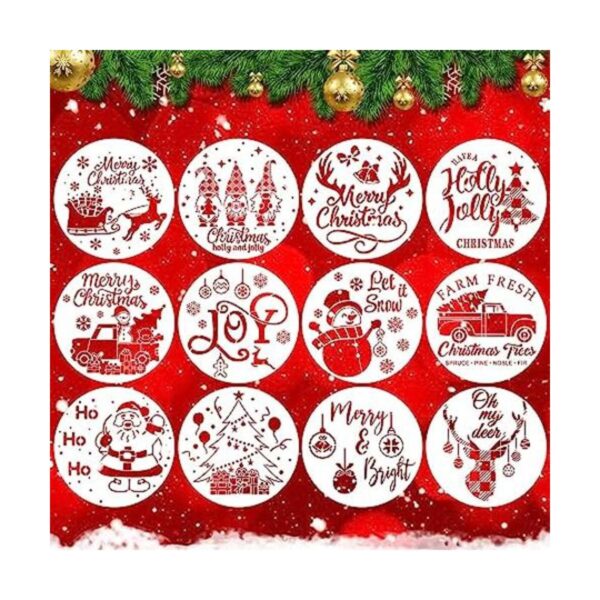 12 plantillas de Navidad plantillas redondas grandes de_1