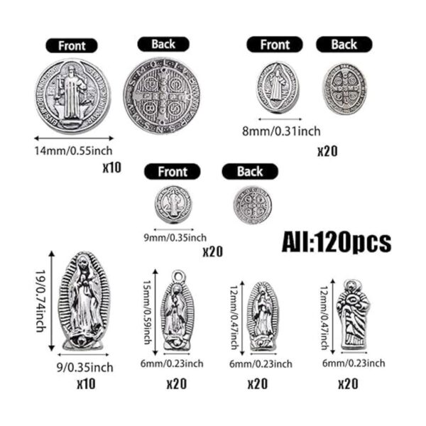 120 piezas de plata antigua con dije de Jesús María