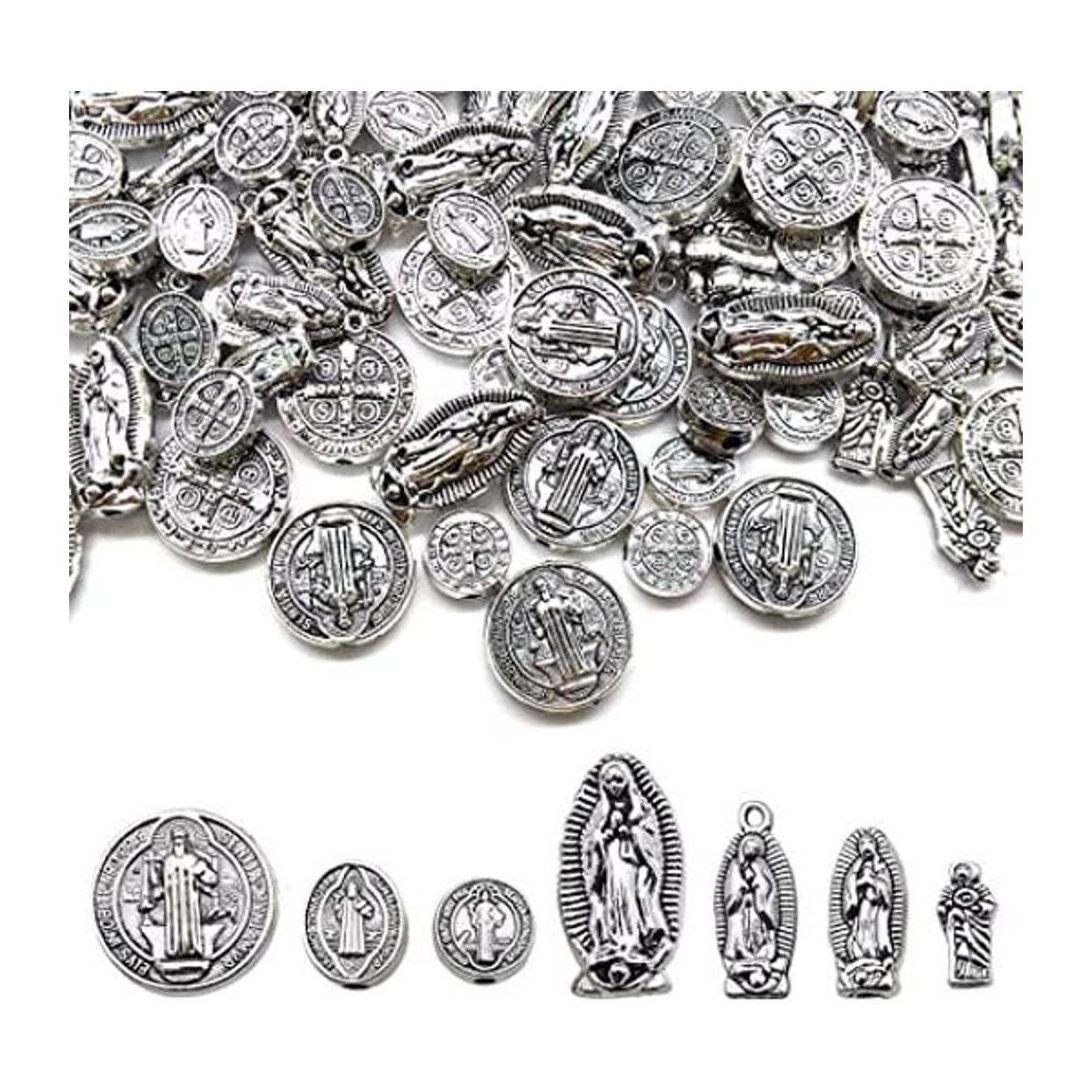 120 piezas de plata antigua con dije de Jesús María