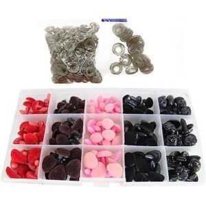 140pcs triángulo 4 tamaños 11 16 mm. narices flocado de