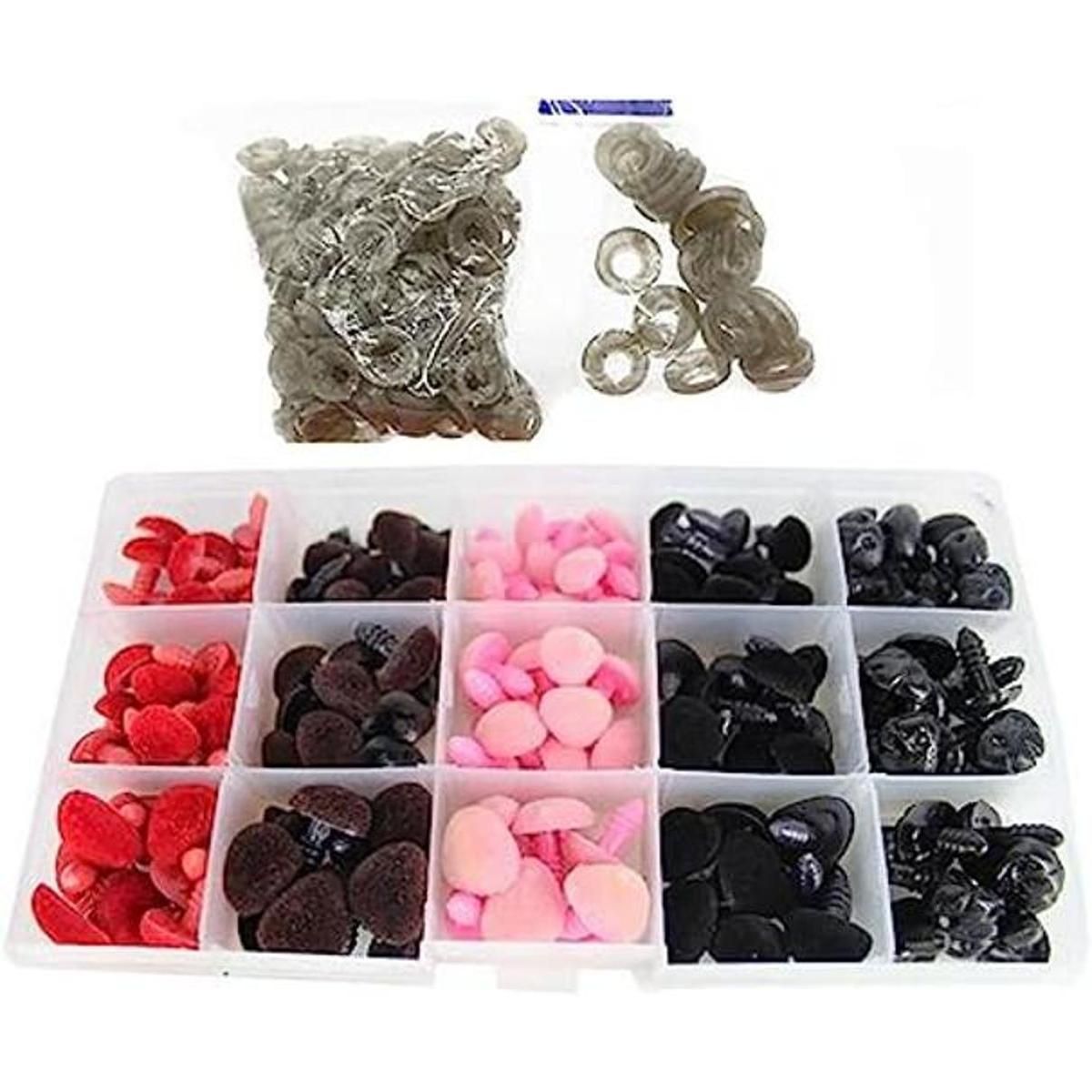 140pcs triángulo 4 tamaños 11 16 mm. narices flocado de