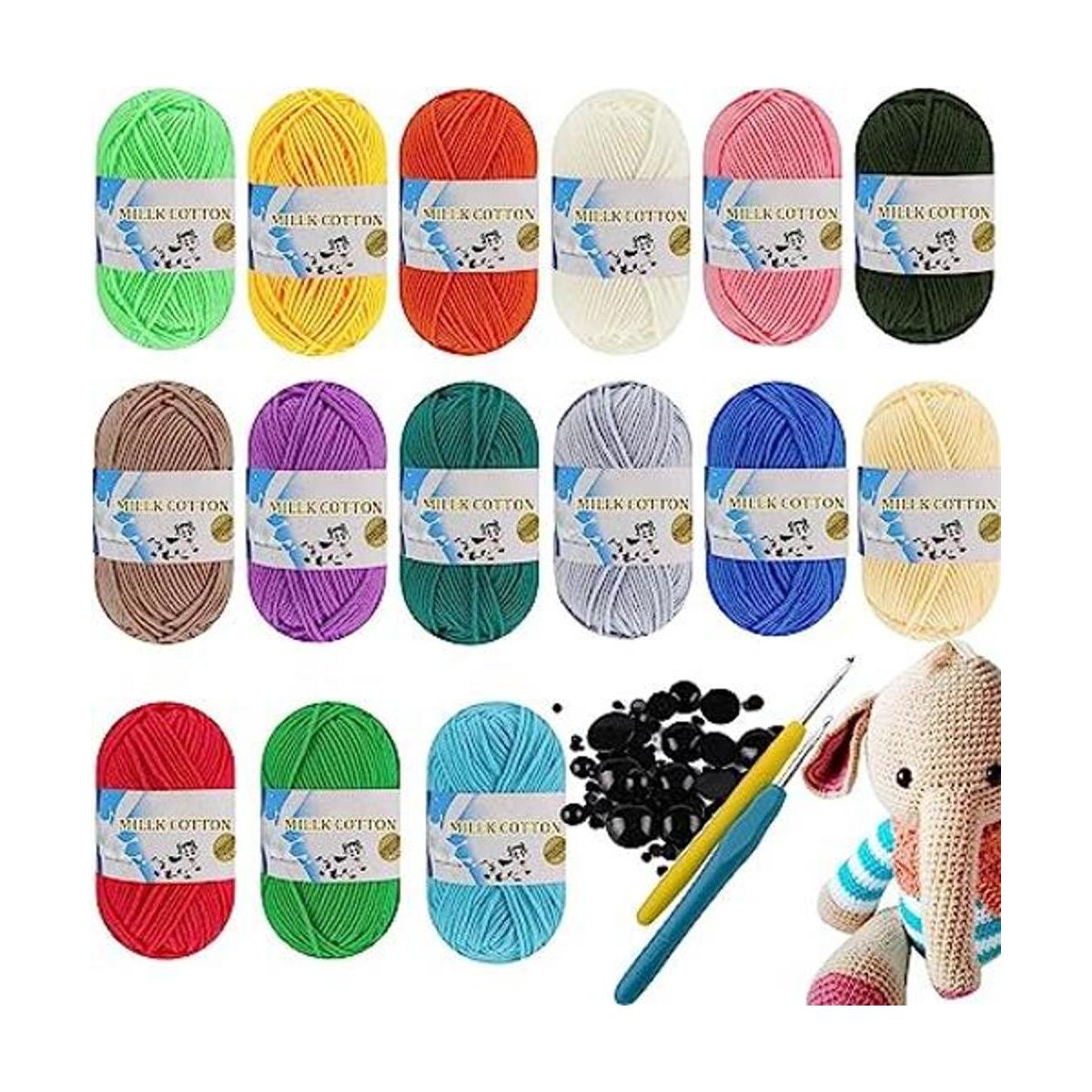 15 madejas de hilo acrílico 15 colores x 1.76 oz