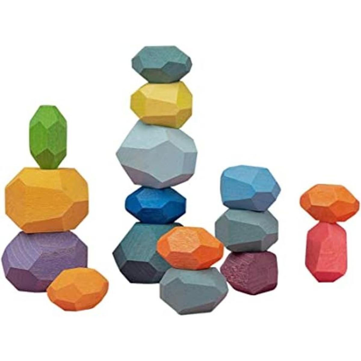 16 bloques de madera de equilibrio para niños pequeños