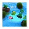 16 figuras en miniatura de rana y loto de resina mini