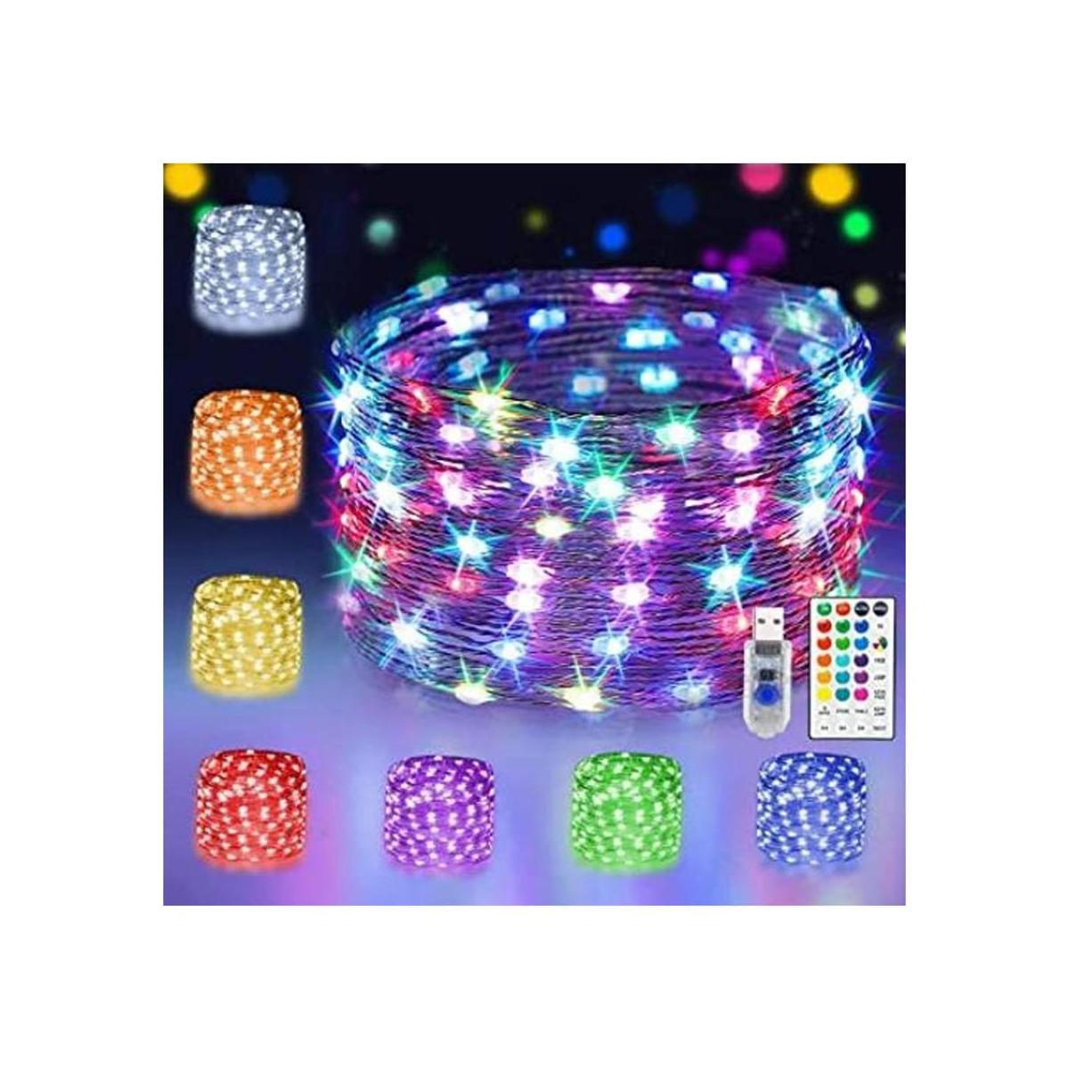 16 luces de hadas multicolor cambiantes alimentadas por