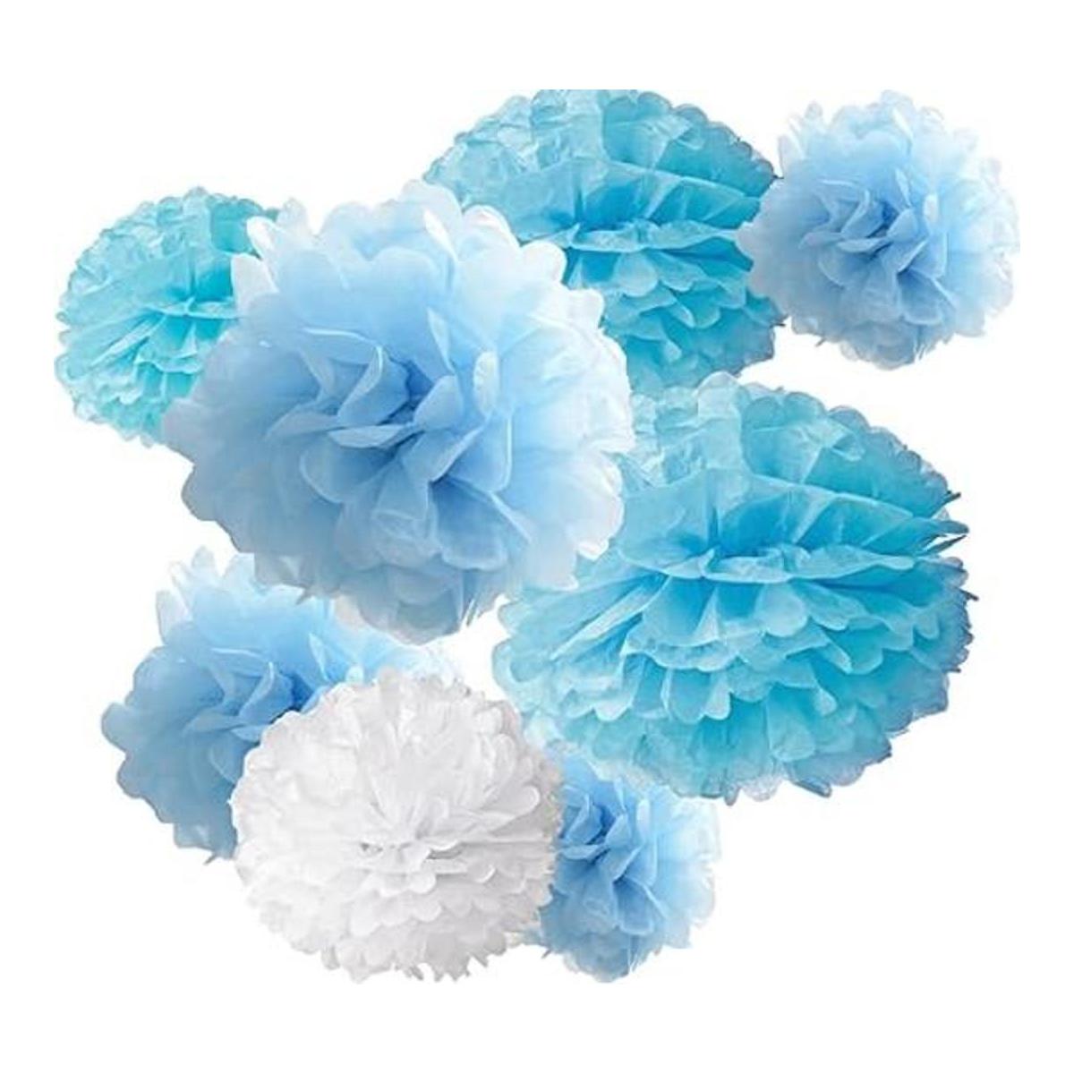 18 pompones de papel para colgar pañuelos bolas de