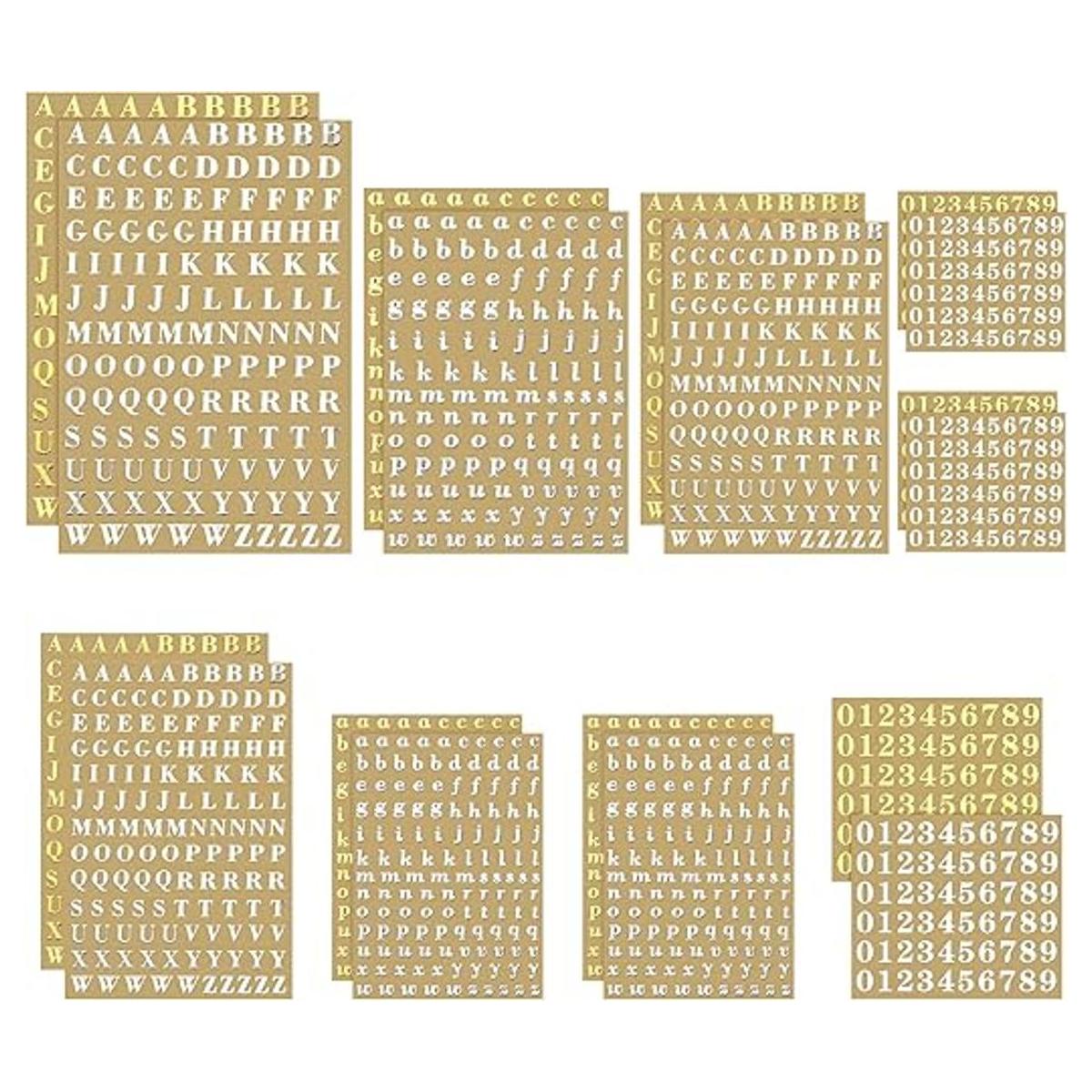 18 hojas de calcomanías de letras pequeñas calcomanías de