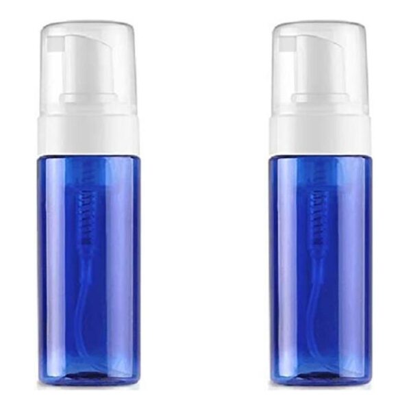 2 botellas de plástico vacías de 100 ml de color azul_1