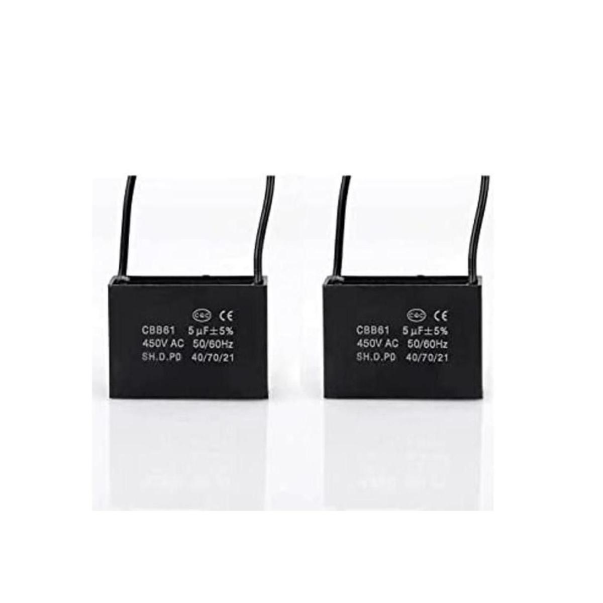 2 condensadores de ventilador de techo CBB61 de 5UF 450V