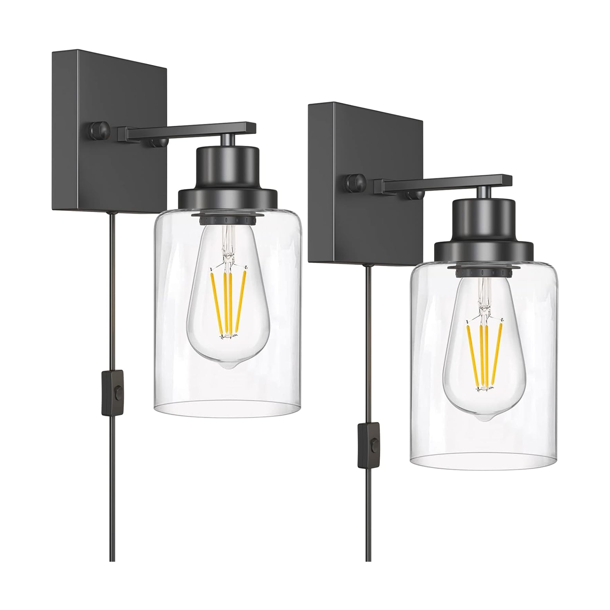 2 luces enchufables para tocador de baño modernas luces