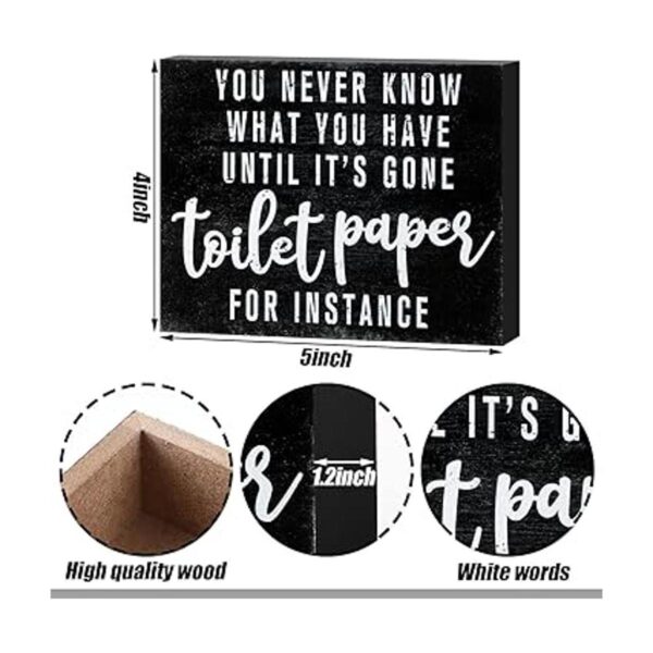 2 piezas de decoración de baño clásica con texto en