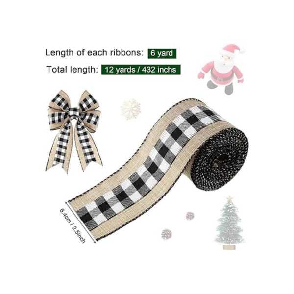 2 rollos de cinta de cuadros de búfalo de Navidad cinta_2