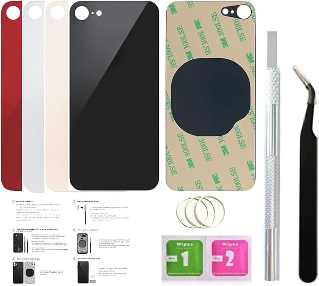 2 piezas de repuesto de vidrio trasero para iPhone 8