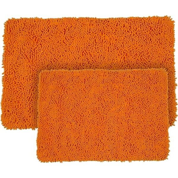 2 tapetes para baño Lavish Home de felpa y espuma_1