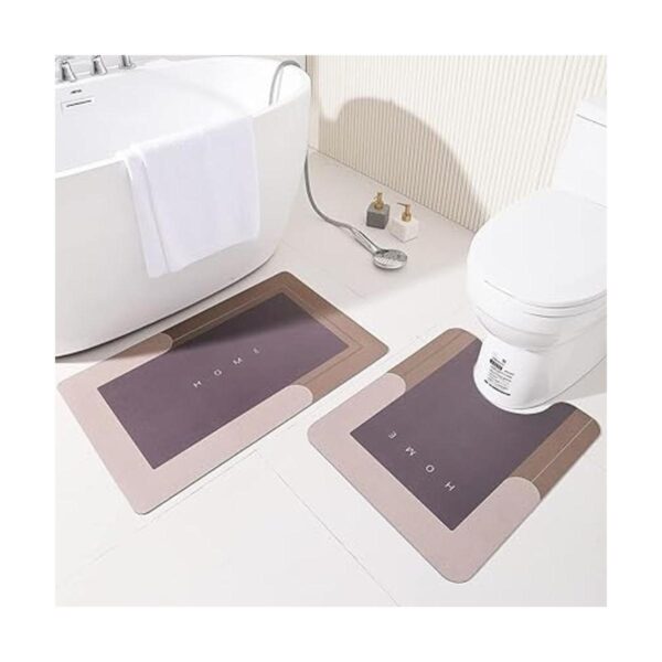 2 tapetes de baño ultra suaves de piel de napa e inodoro