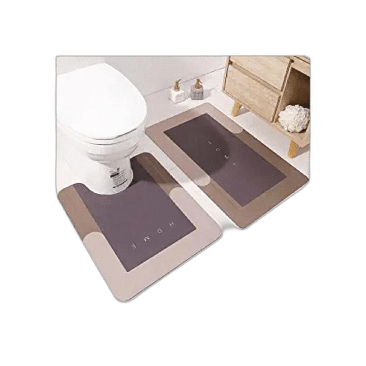 2 tapetes de baño ultra suaves de piel de napa e inodoro