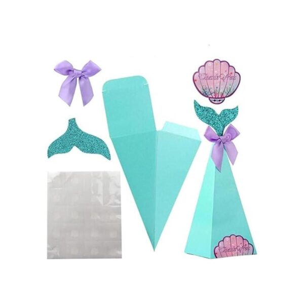 20 cajas de fiesta de sirena con pegatinas de_3
