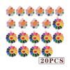 20 dijes coloridos de girasol sonriente de aleación