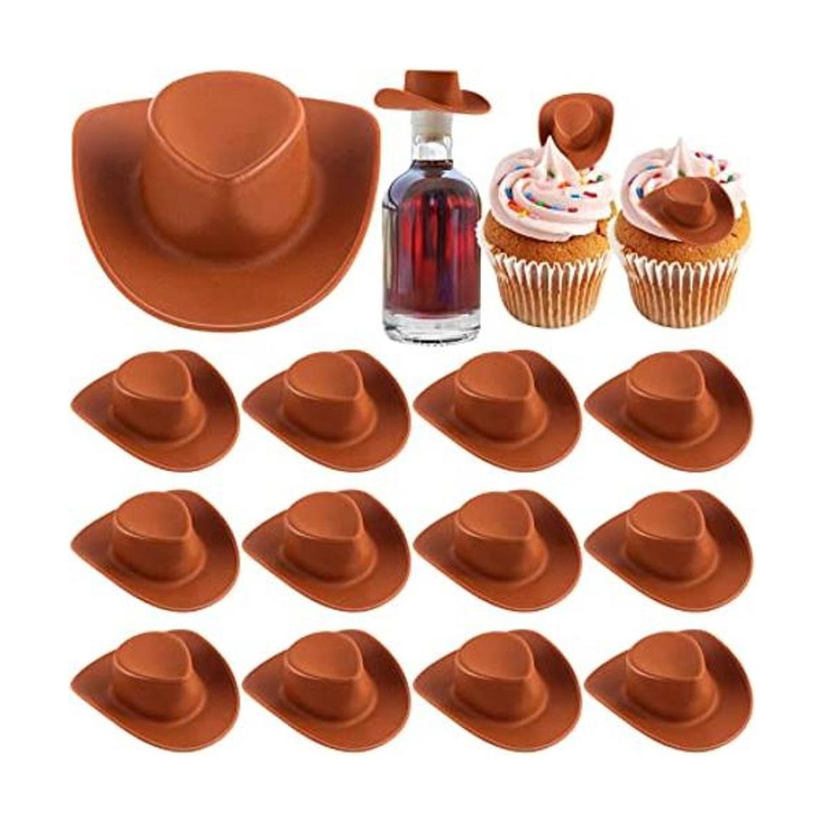 20 mini sombrero de vaquero occidental de plástico lindos