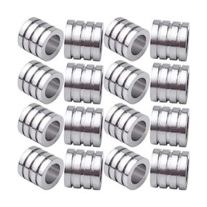 20 cuentas espaciadoras de acero inoxidable ranuradas con