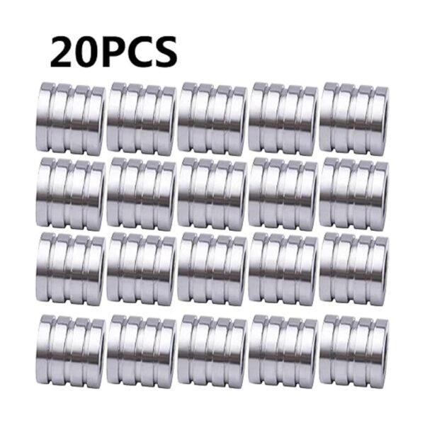 20 cuentas espaciadoras de acero inoxidable ranuradas con