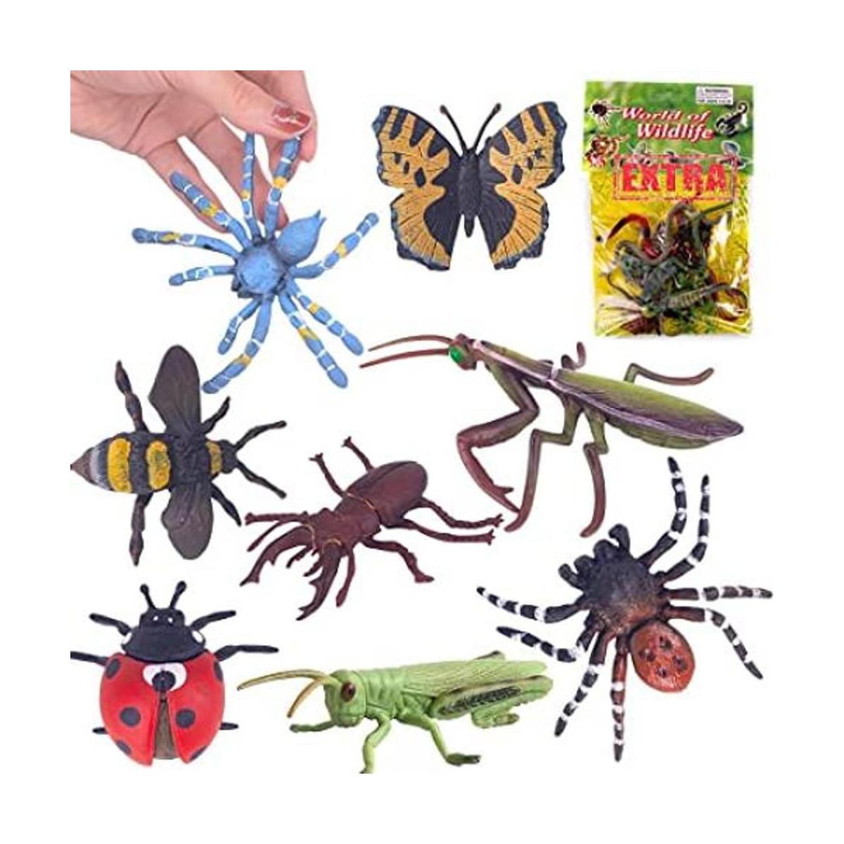 20 piezas de insectos de plástico realista surtidas