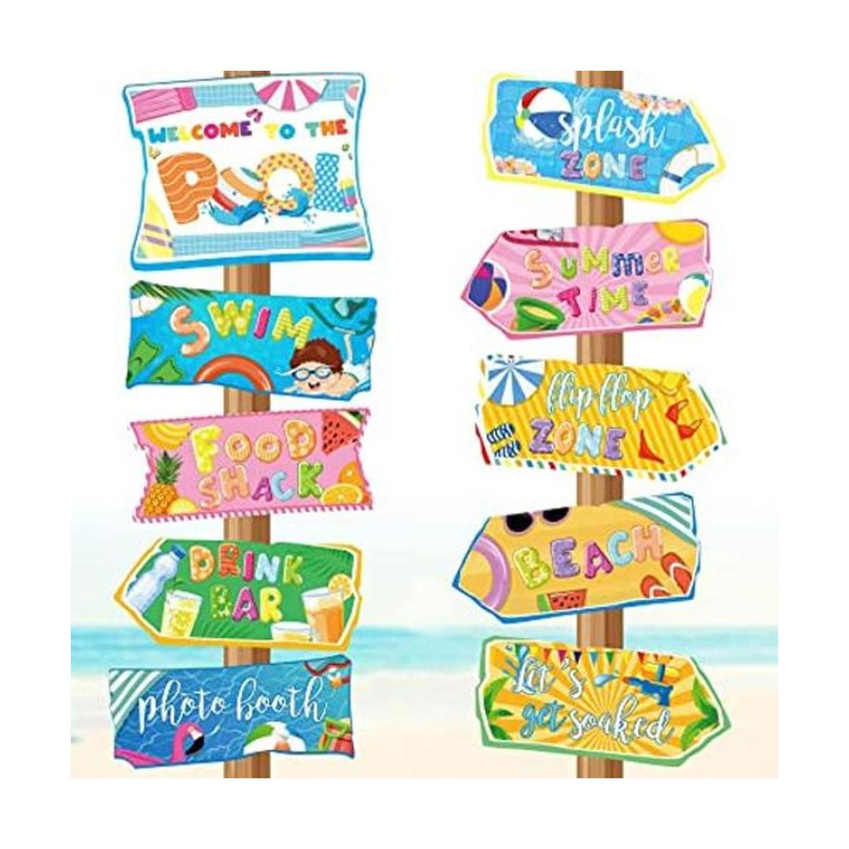 20 piezas de cartel de fiesta de la piscina Hawaiian Luau