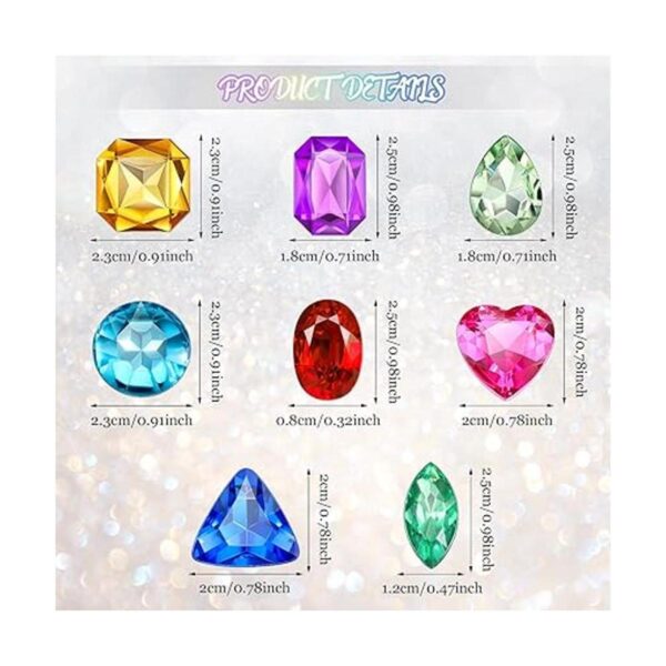 201 joyas de tesoro pirata multicolor gemas de plástico_2