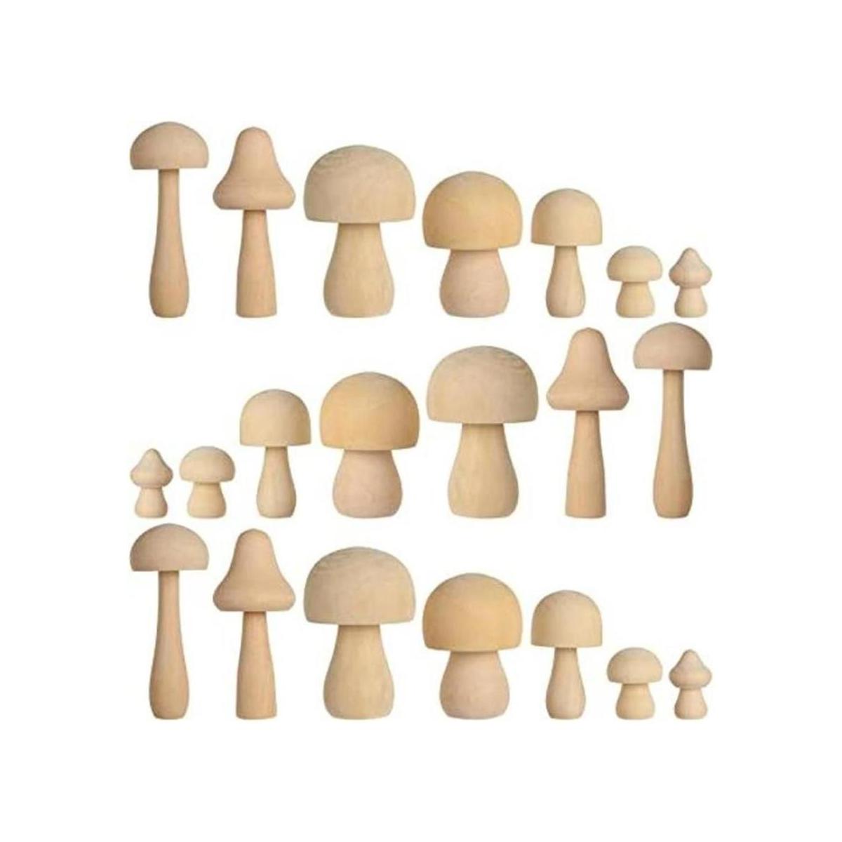 21 hongos de madera para manualidades 7 tamaños juego de