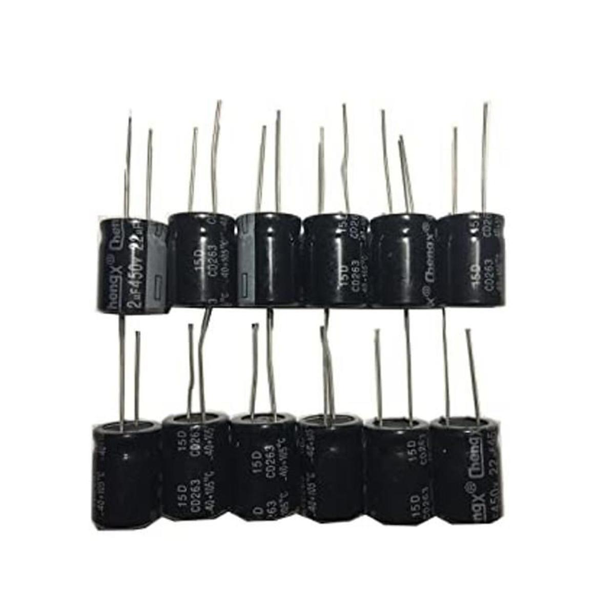 22uF 450 V 16 x 22 20 25 105 C 12 pcs aluminio