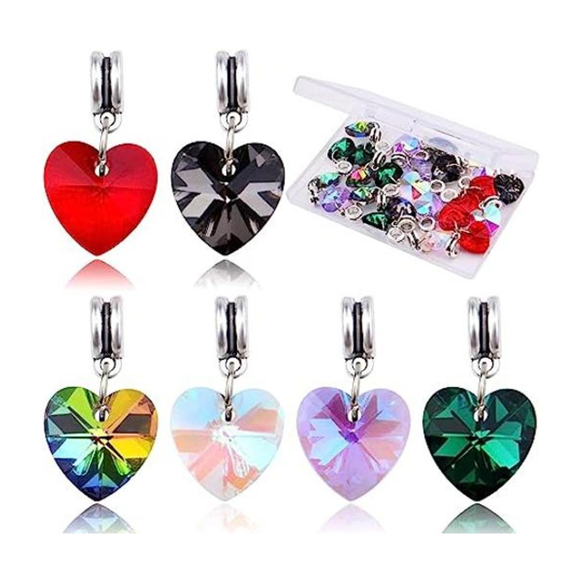 24 colgantes en forma de corazón de 6 colores con forma de