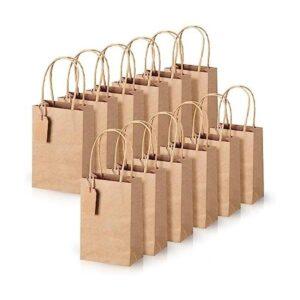 24 bolsas de papel kraft mini con asas de 6.3 x 3.5 in 24