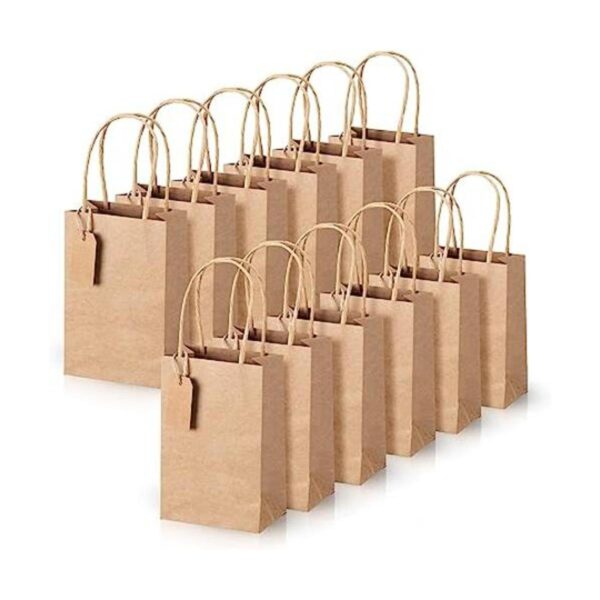 24 bolsas de papel kraft mini con asas de 6.3 x 3.5 in 24