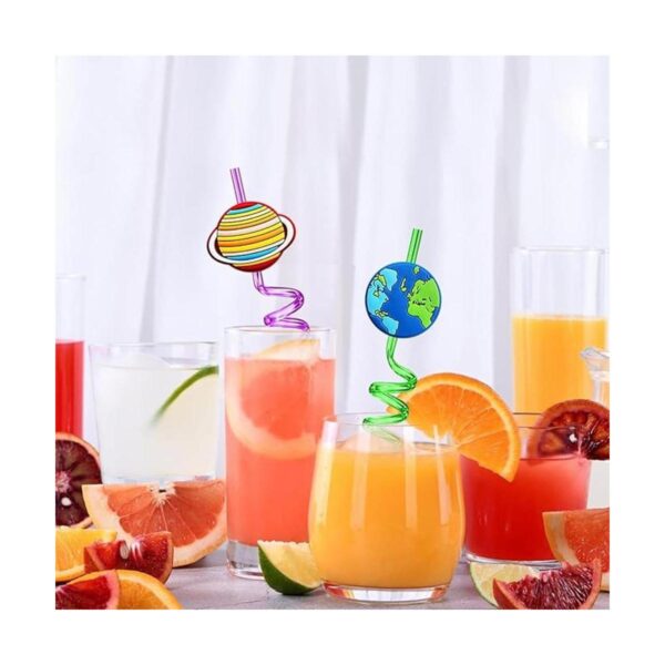 24 pajitas Planet para niños suministros de fiesta en el