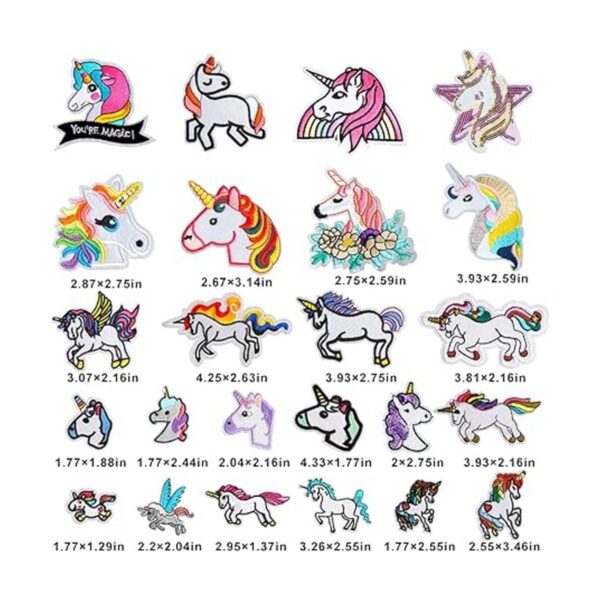 24 parches de unicornio y arco iris parches para planchar