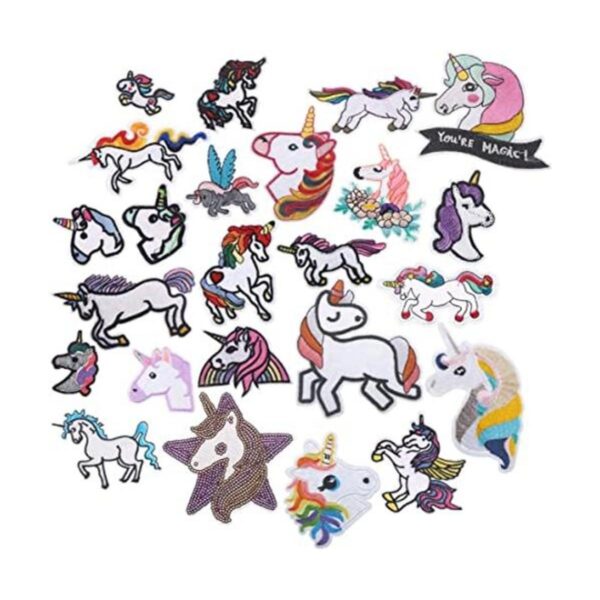 24 parches de unicornio y arco iris parches para planchar