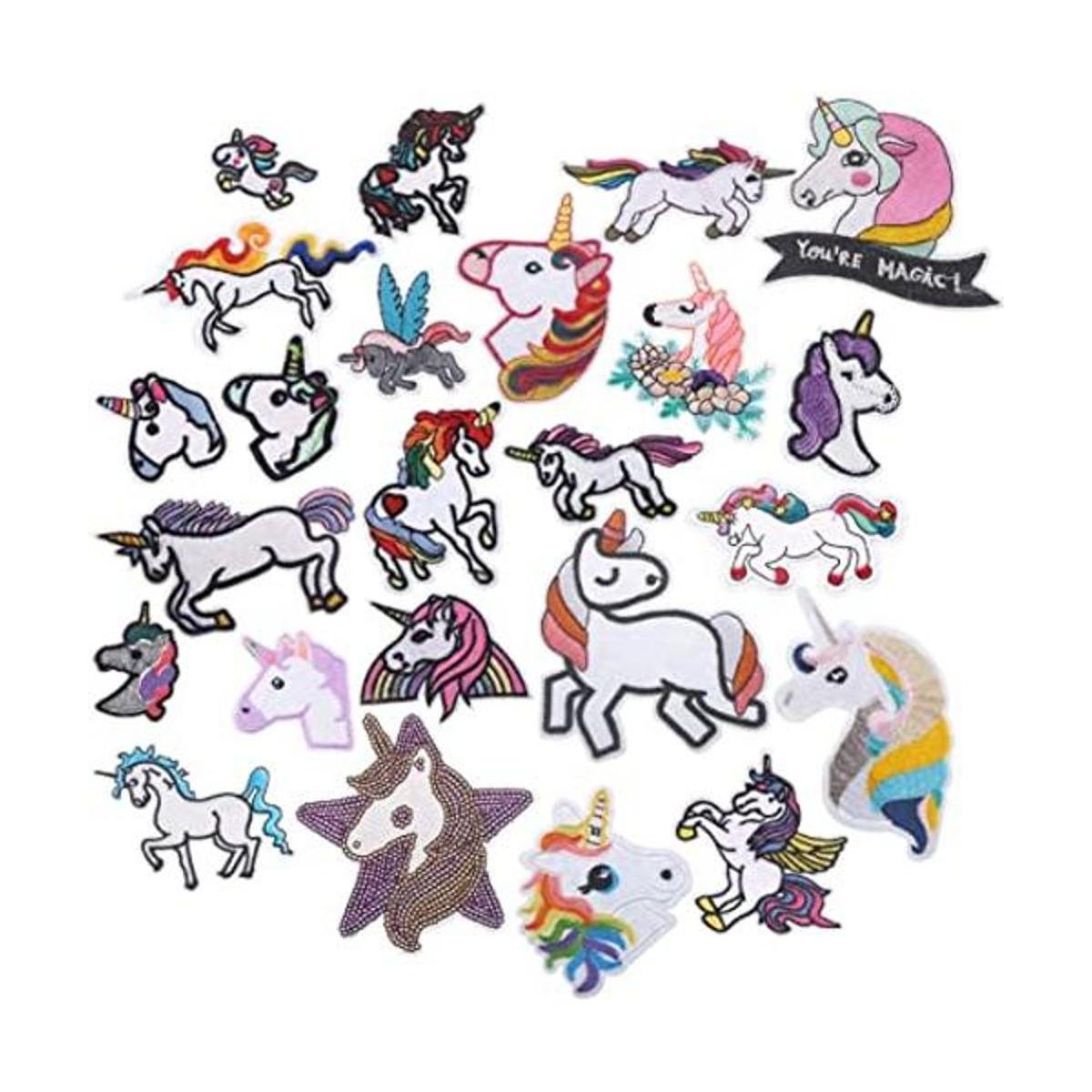 24 parches de unicornio y arco iris parches para planchar
