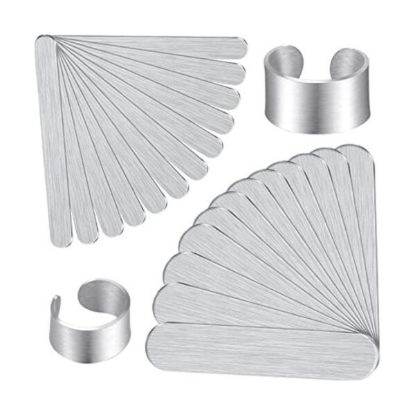 24 piezas de anillos de aluminio en blanco de 0.47 x 2.24