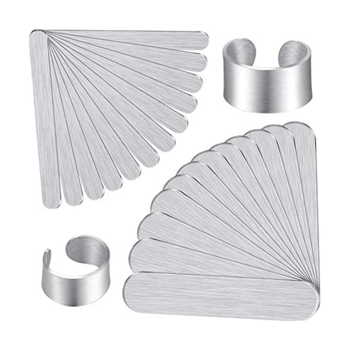 24 piezas de anillos de aluminio en blanco de 0.47 x 2.24