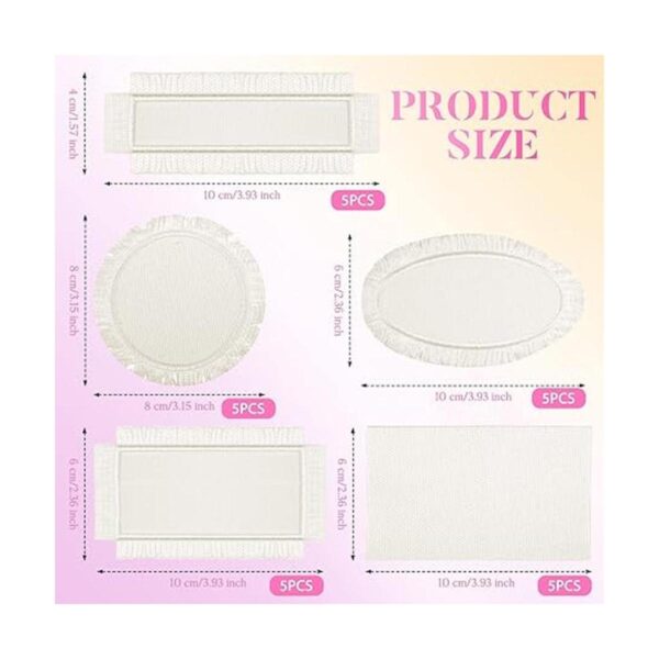 25 parches de tela para sombreros parches en blanco