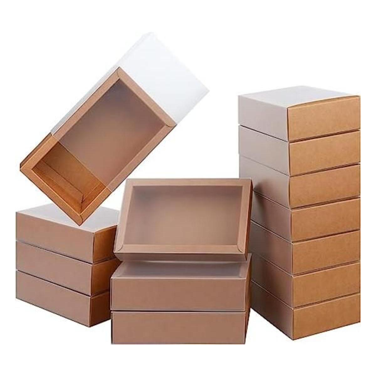 26 cajas rectangulares de papel kraft para cajones