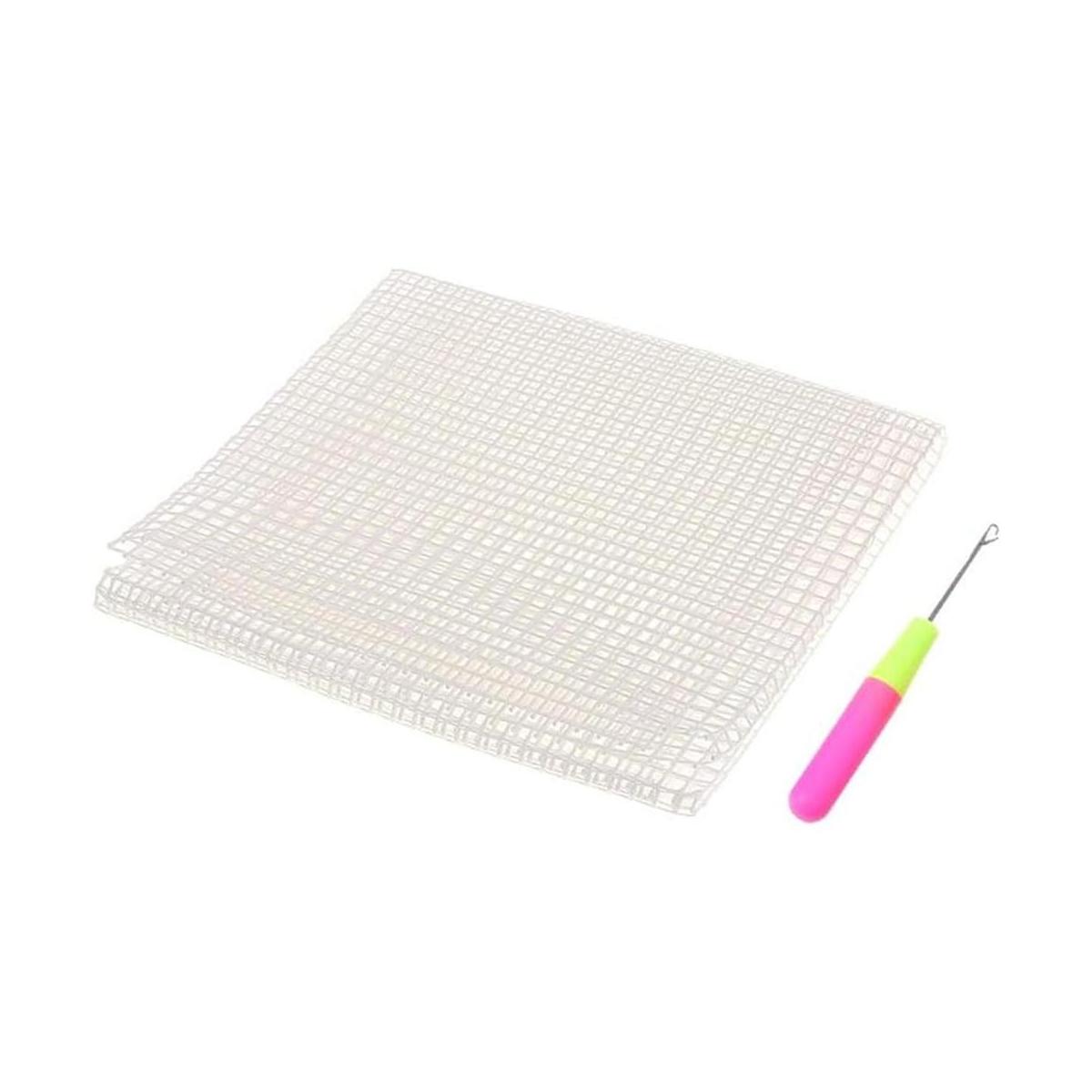 29.5 x 19.7 pulgadas en blanco alfombra gancho malla lona