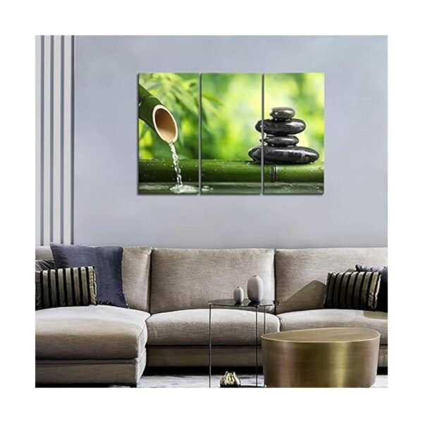 3 paneles de arte de pared verde Spa Still Life con fuente_2