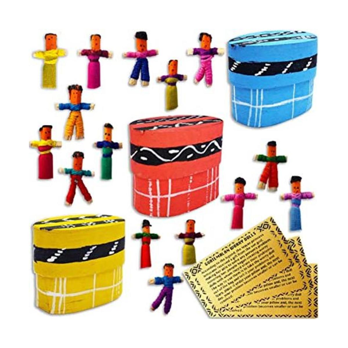3 cajas con muñecas Worry from Guatemala by 52 6
