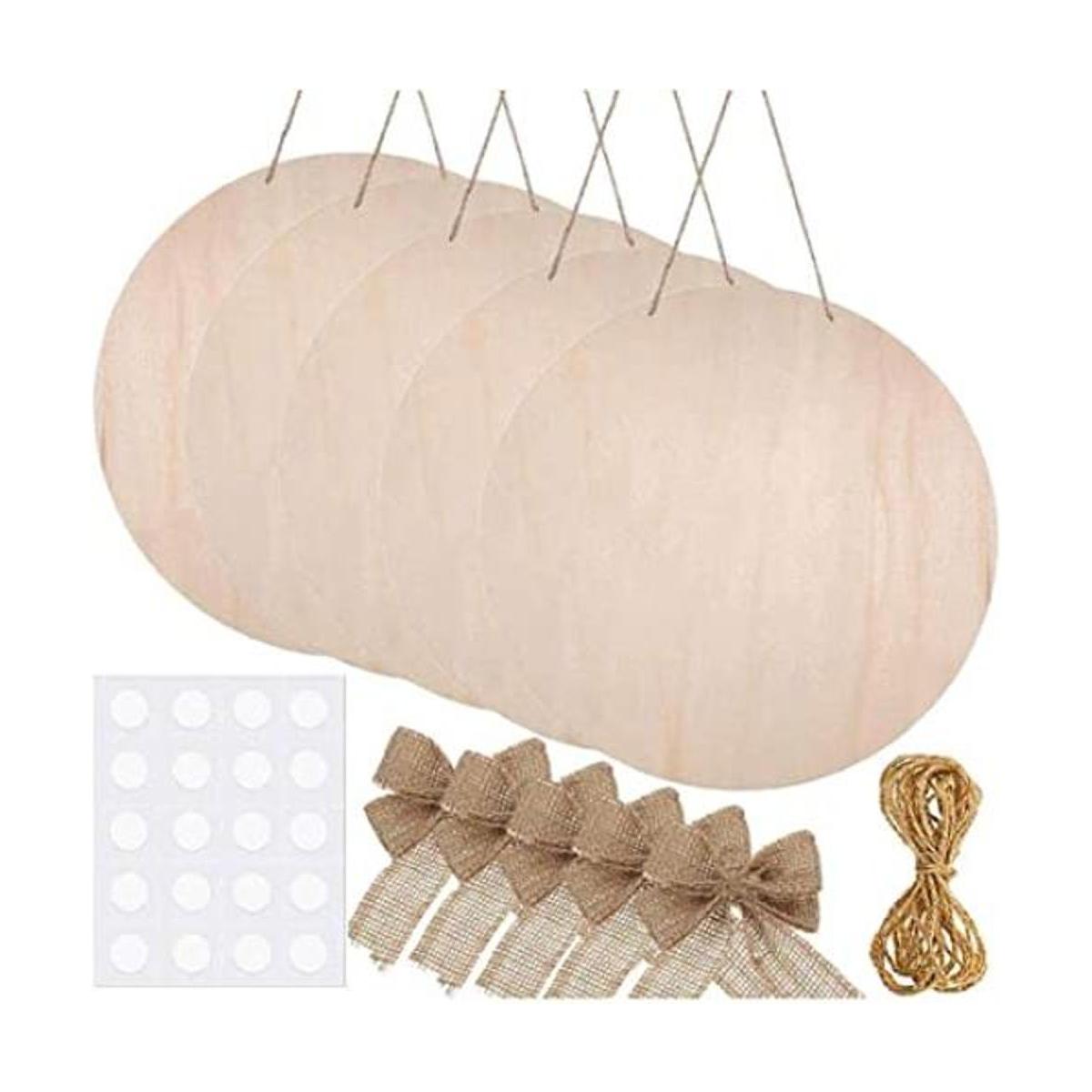 3 piezas de letrero de círculos de madera para