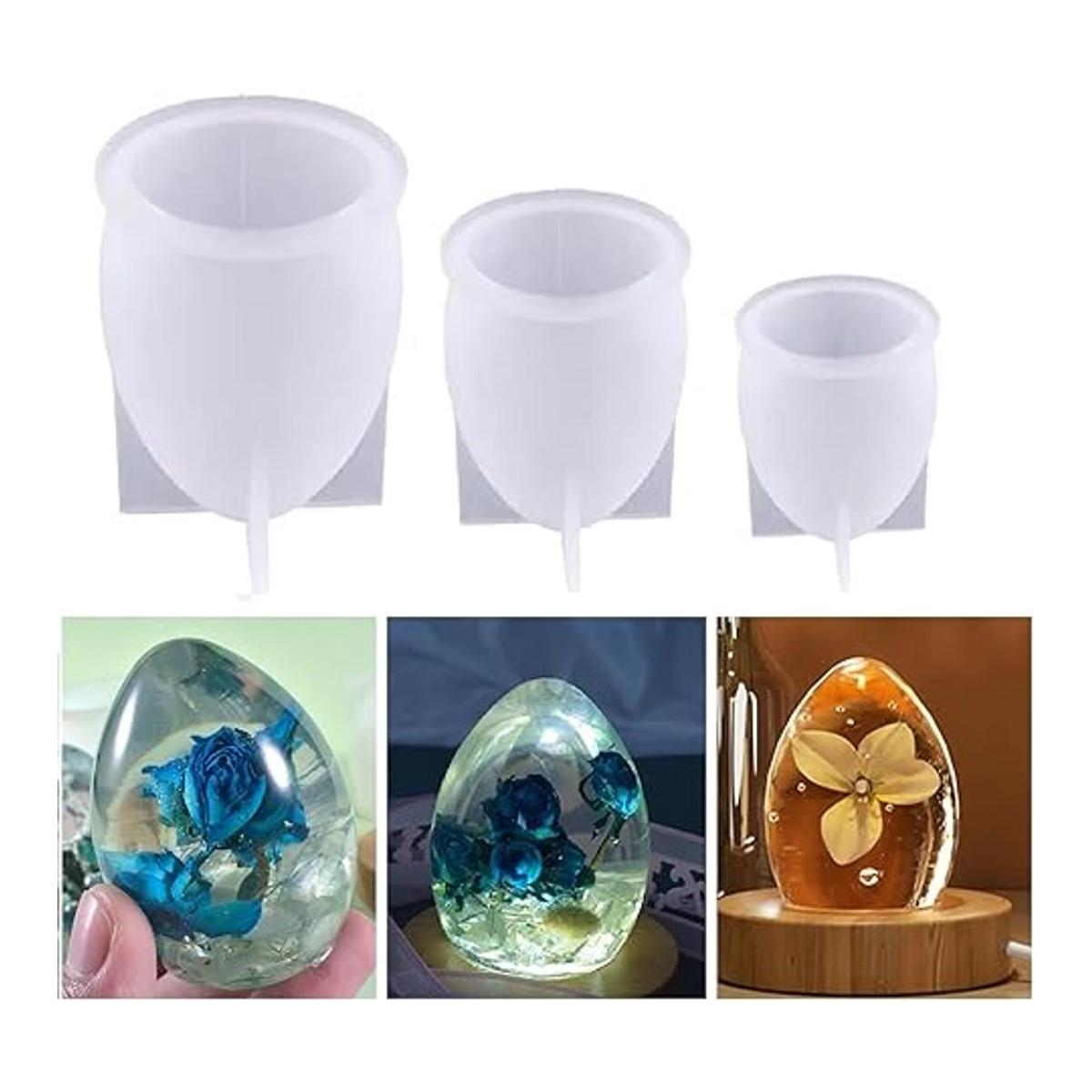 3 piezas de molde de resina de huevo molde de resina en