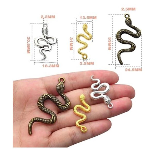 30 colgantes de serpiente de 5 colores de aleación
