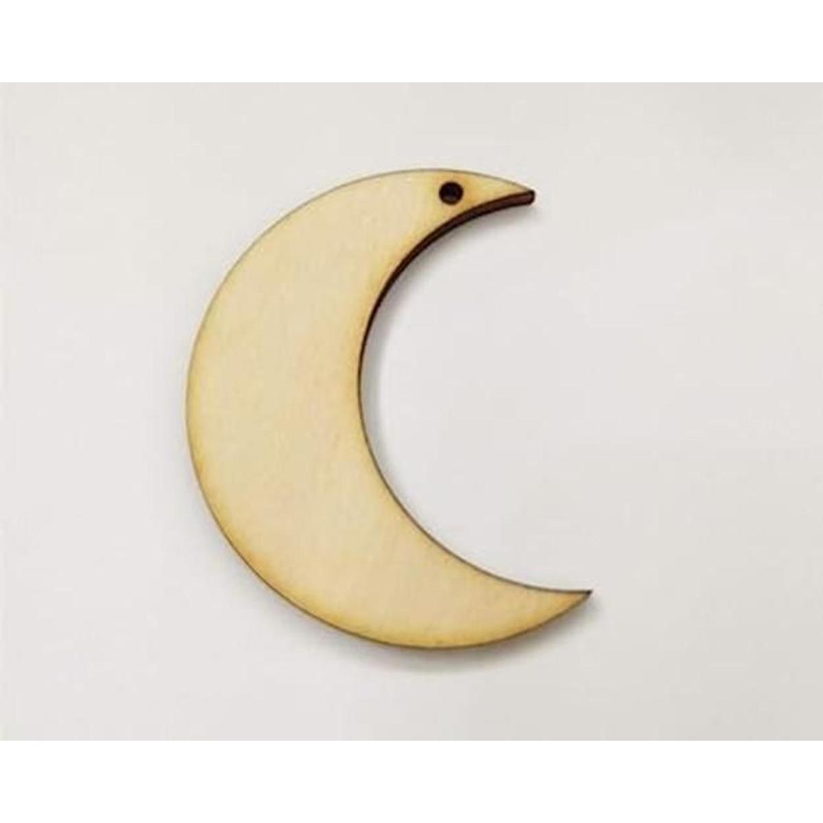 30 pendientes colgantes de madera con forma de luna sin
