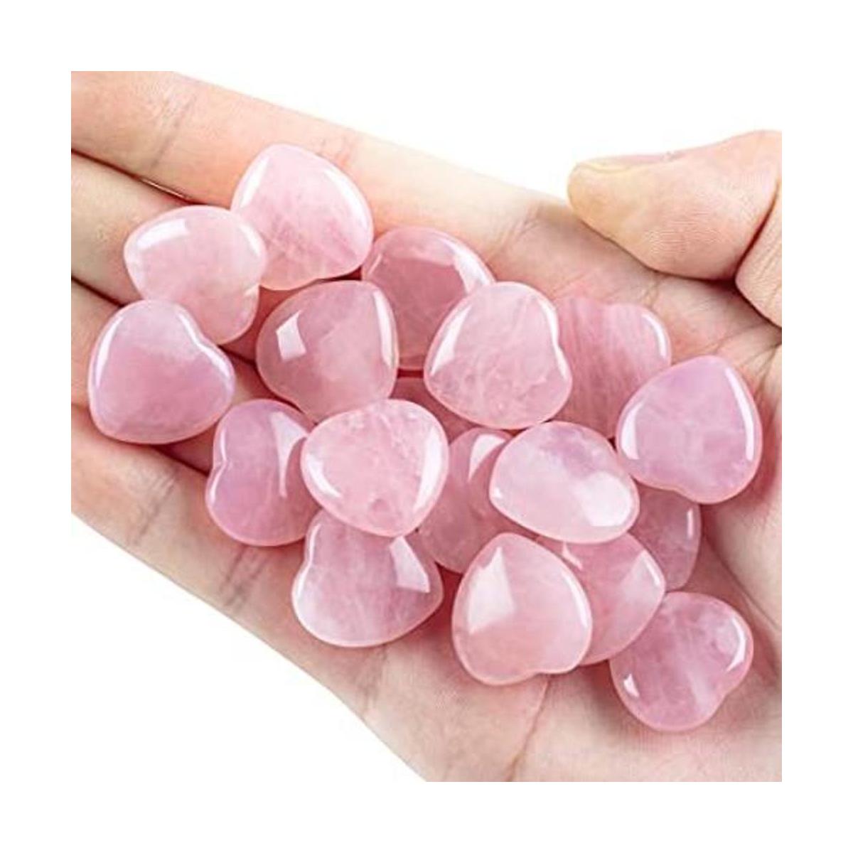30 cristales de cuarzo rosa de corazón piedra de cuarzo