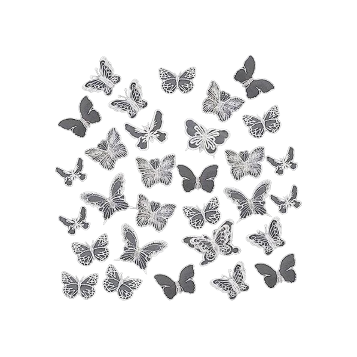 30 piezas de encaje mariposa bordado mariposa mariposa